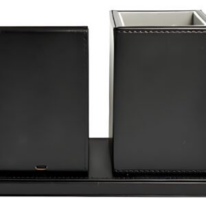 deflecto Organiseur de bureau avec chargeur Qi, noir