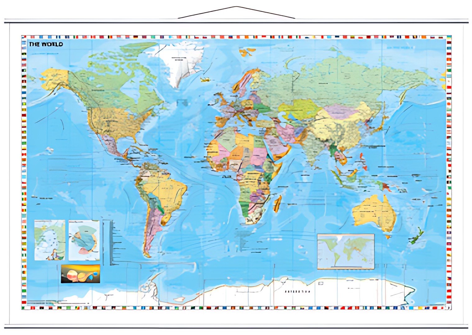 FRANKEN Carte du monde, laminé, (l)1.370 x (H)970 mm