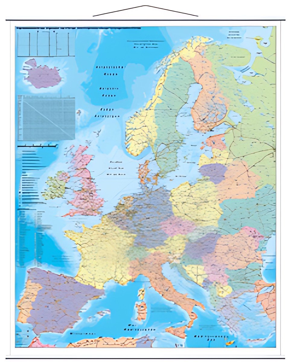 FRANKEN Carte de l'Europe, laminé, 970 x 1.370 mm