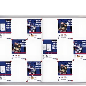 FRANKEN Vitrine d'affichage PRO pour 15x A4, dos en métal