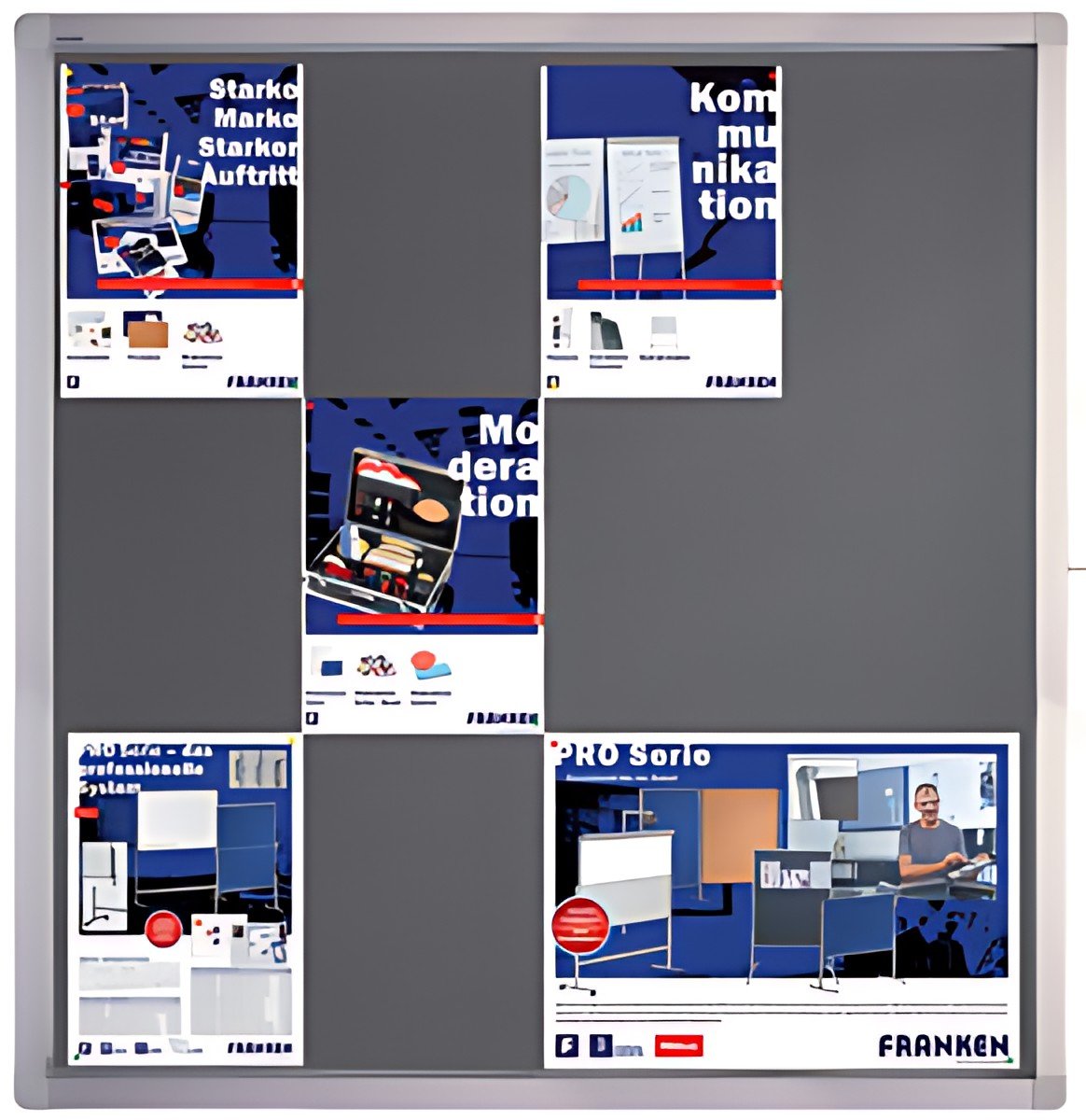 FRANKEN Vitrine d'affichage ECO pour 15x A4, dos en feutre