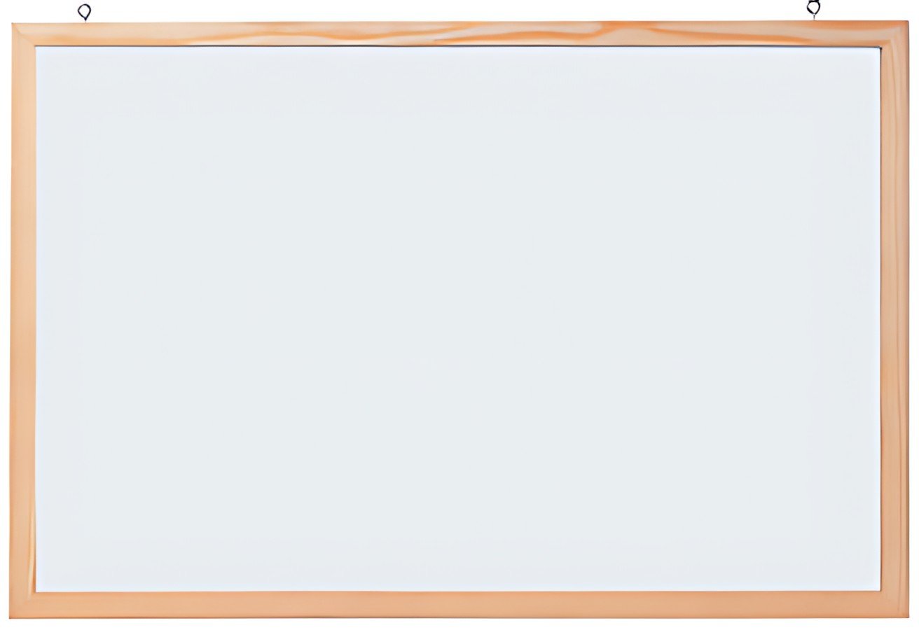 FRANKEN Tableau mural blanc avec cadre en bois, 1.000 x 600