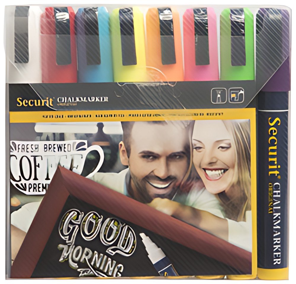 Securit Feutre-craie ORIGINAL MEDIUM, étui de 8, couleurs