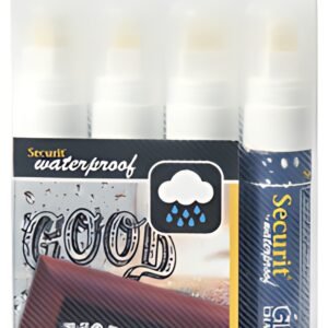 Securit Feutre-craie WATERPROOF LARGE, étui de 4, blanc