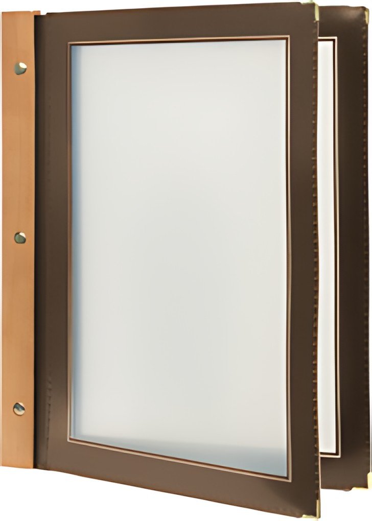 Securit Protège-menus WOOD, A4, marron