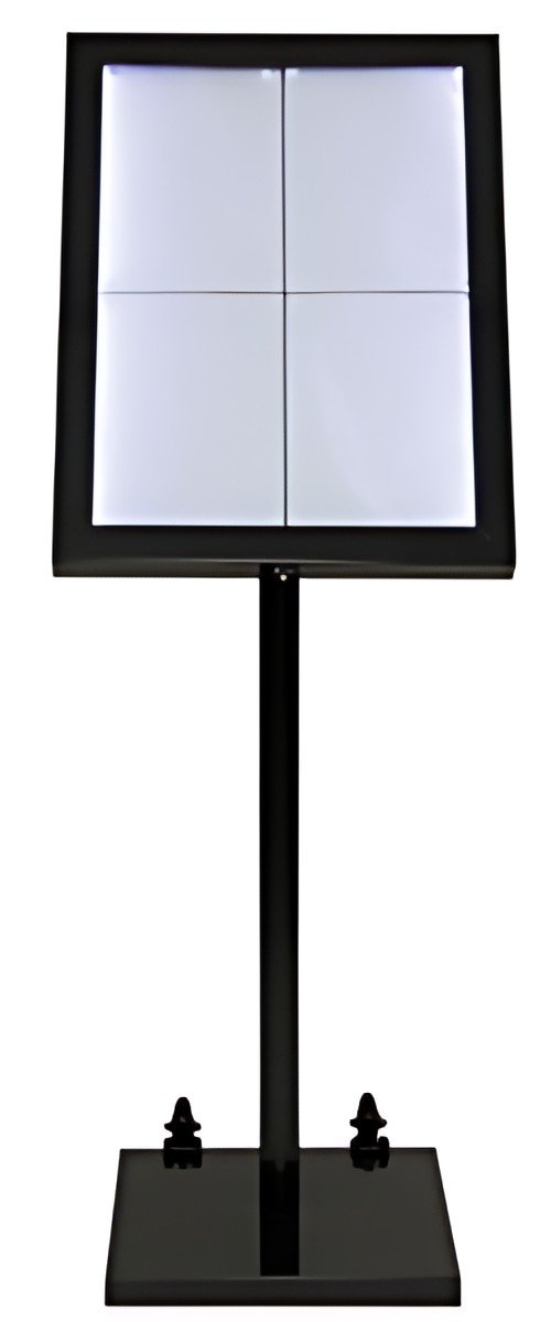 Securit Vitrine d'affichage LED BLACK STAR, 4 x feuilles A4