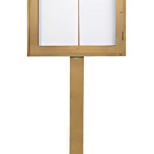 Securit Vitrine d'affichage LED RUSTIC, 4 x A4, acajou