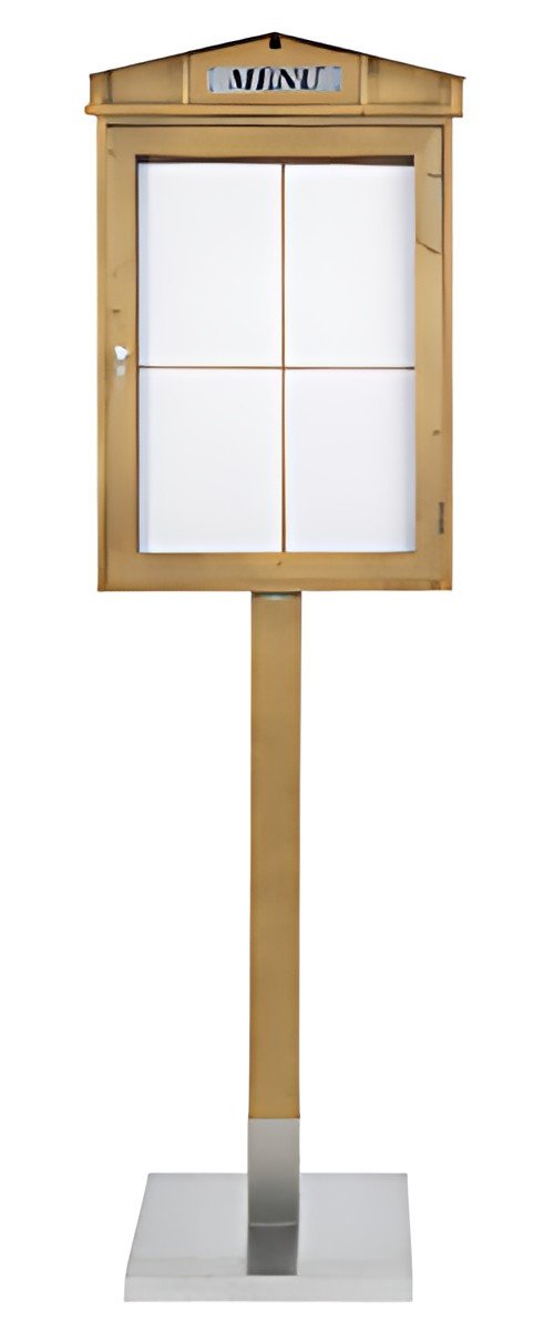 Securit Vitrine d'affichage LED RUSTIC, 4 x A4, acajou