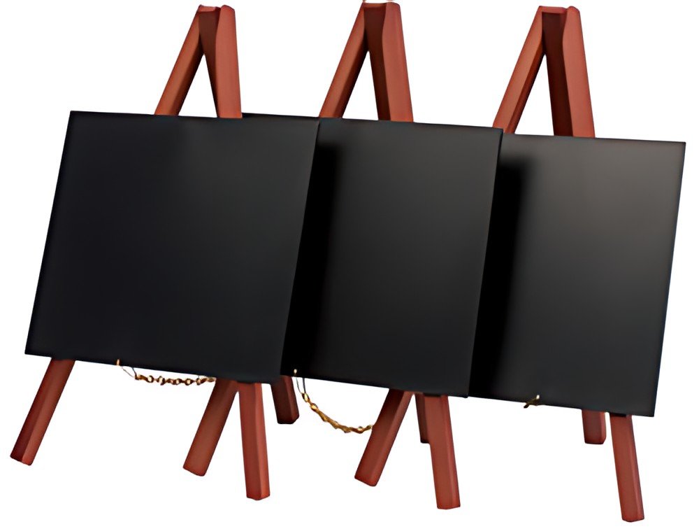 Securit Ardoise de table MINI avec trépied, acajou