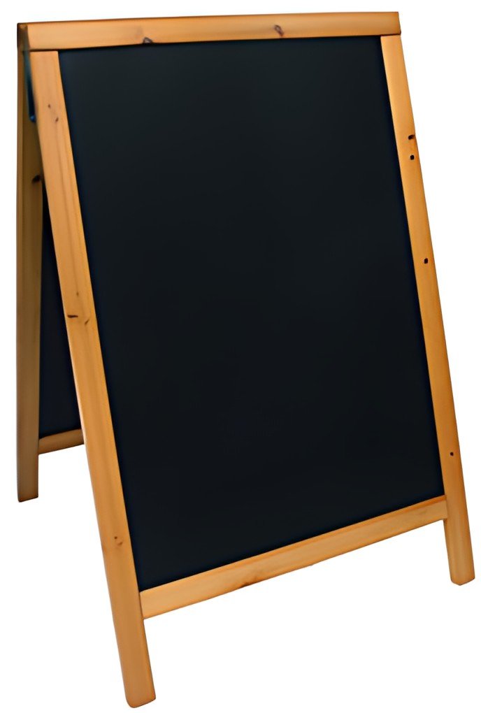 Securit Panneau trottoir WOODY, avec tableau noir, hêtre