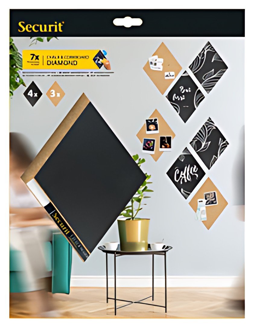 Securit Ardoise & tableau en liège SILHOUETTE "Diamond"