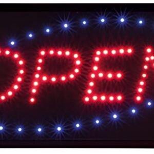 Securit Panneau publicitaire à LED "OPEN", 2 couleurs vives