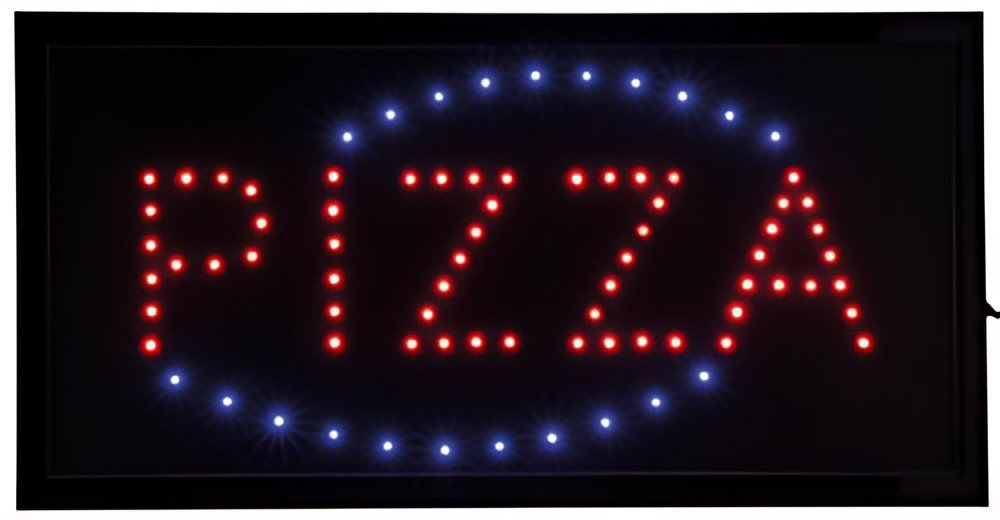 Securit Panneau publicitaire à LED "PIZZA", 2 couleurs vives