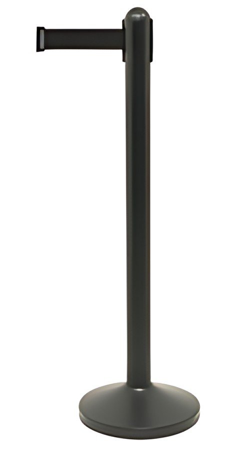 Securit Barrière de guidage RETRACTABLE - poteau, noir