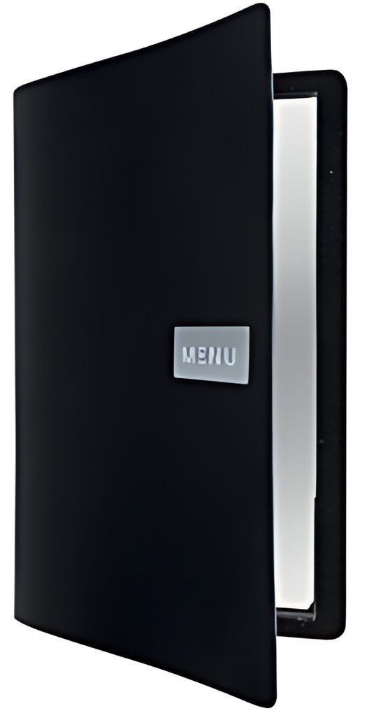 Securit Protège-menus "RAW", A5, en cuir véritable, noir