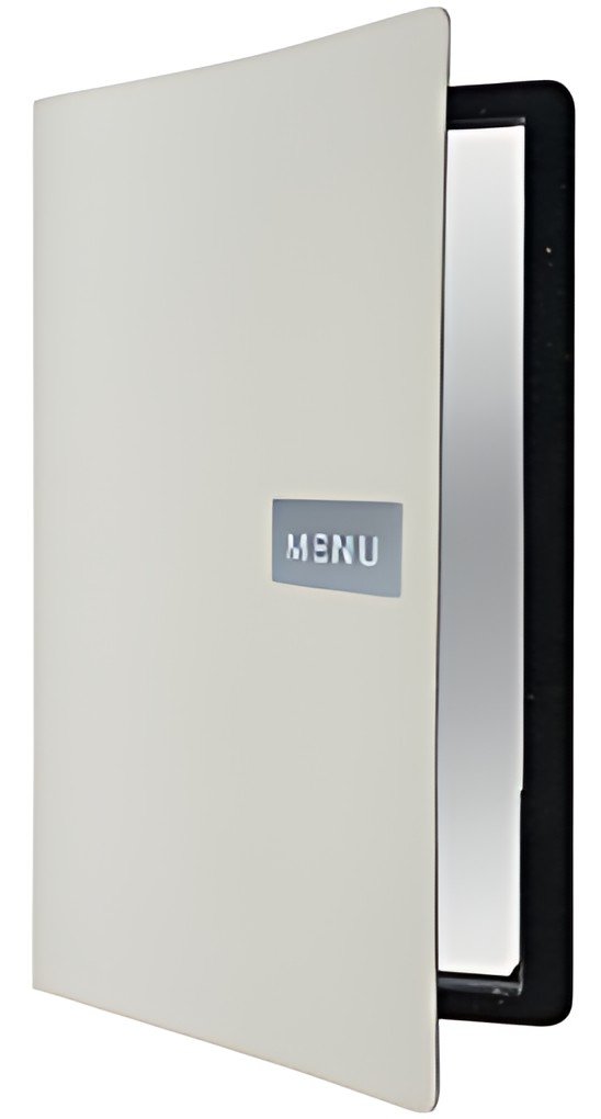 Securit Protège-menus RAW, A4, cuir véritable, blanc
