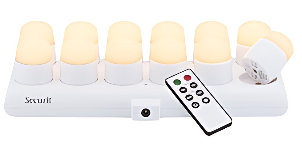 Securit Set de bougies LED rechargeables AMSTERDAM, blanc