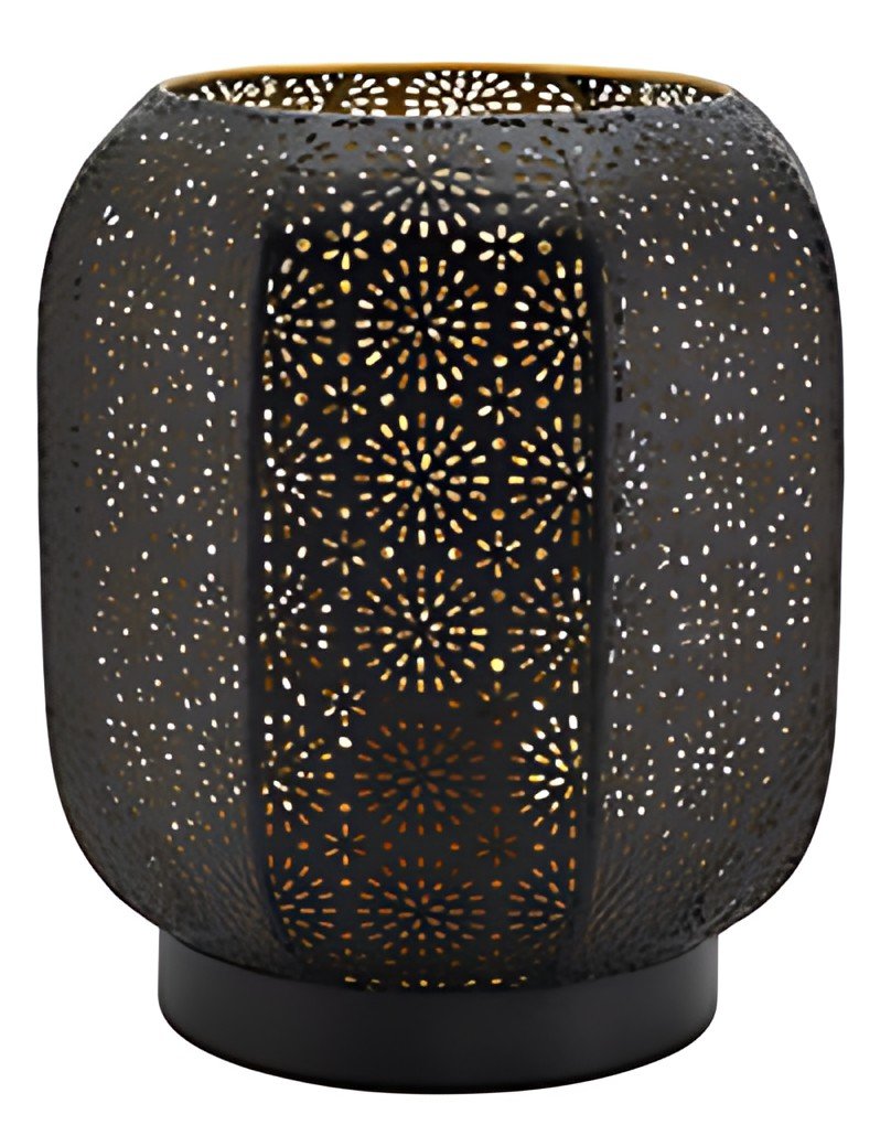 Securit Lampe de table à LED rechargeable MARRAKECH, noir/or