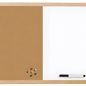 Bi-Office Tableau mixte, cadre en bois, (L)400 x (H)300 mm