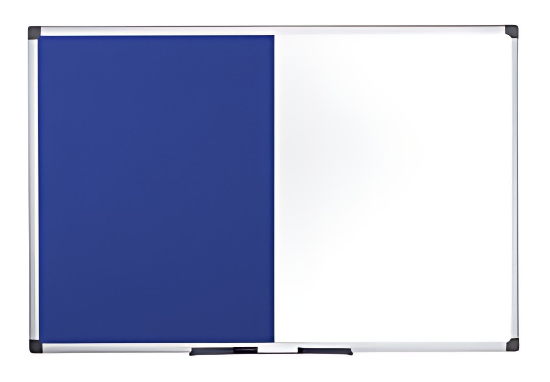 Bi-Office Tableau mixte, tableau blanc / feutre, bleu