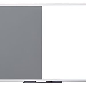 Bi-Office Tableau mixte, tableau blanc / feutre, gris
