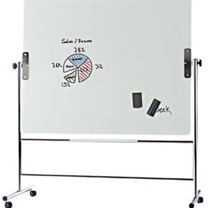 Bi-Office Tableau en verre, magnétique, mobile, pivotant
