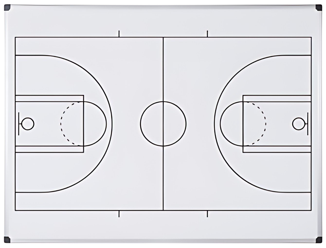 Bi-Office Tableau blanc mural terrain de basket, A3