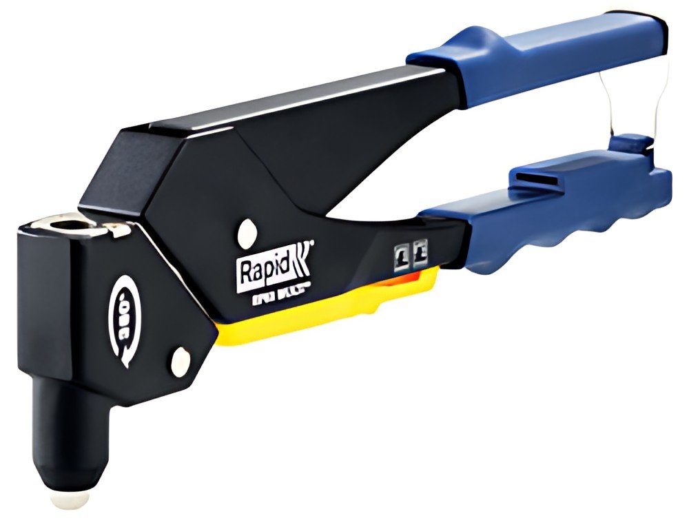 Rapid Pince à riveter RP60 Multi, tête pivotante, bleu/jaune