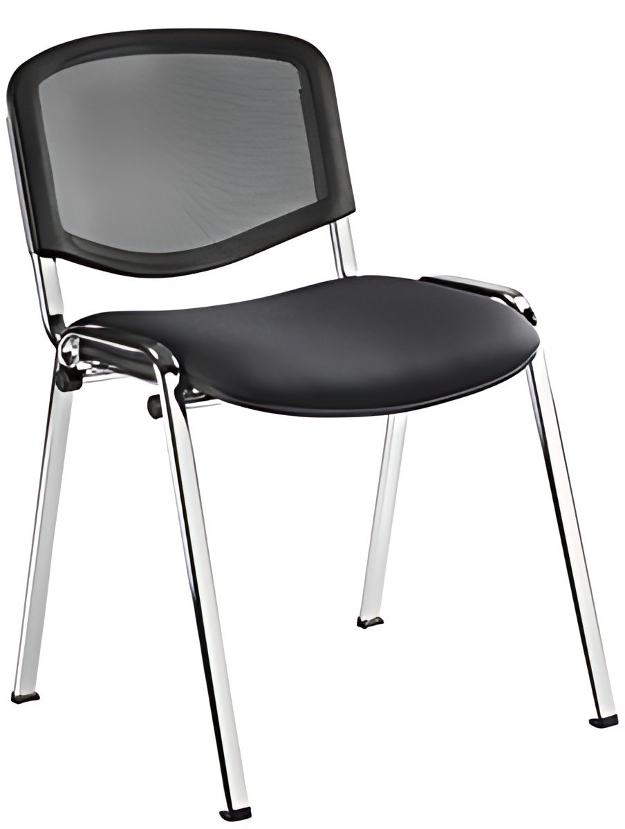 SODEMATUB Chaise de réunion "Iso-Confort", noir / chrome