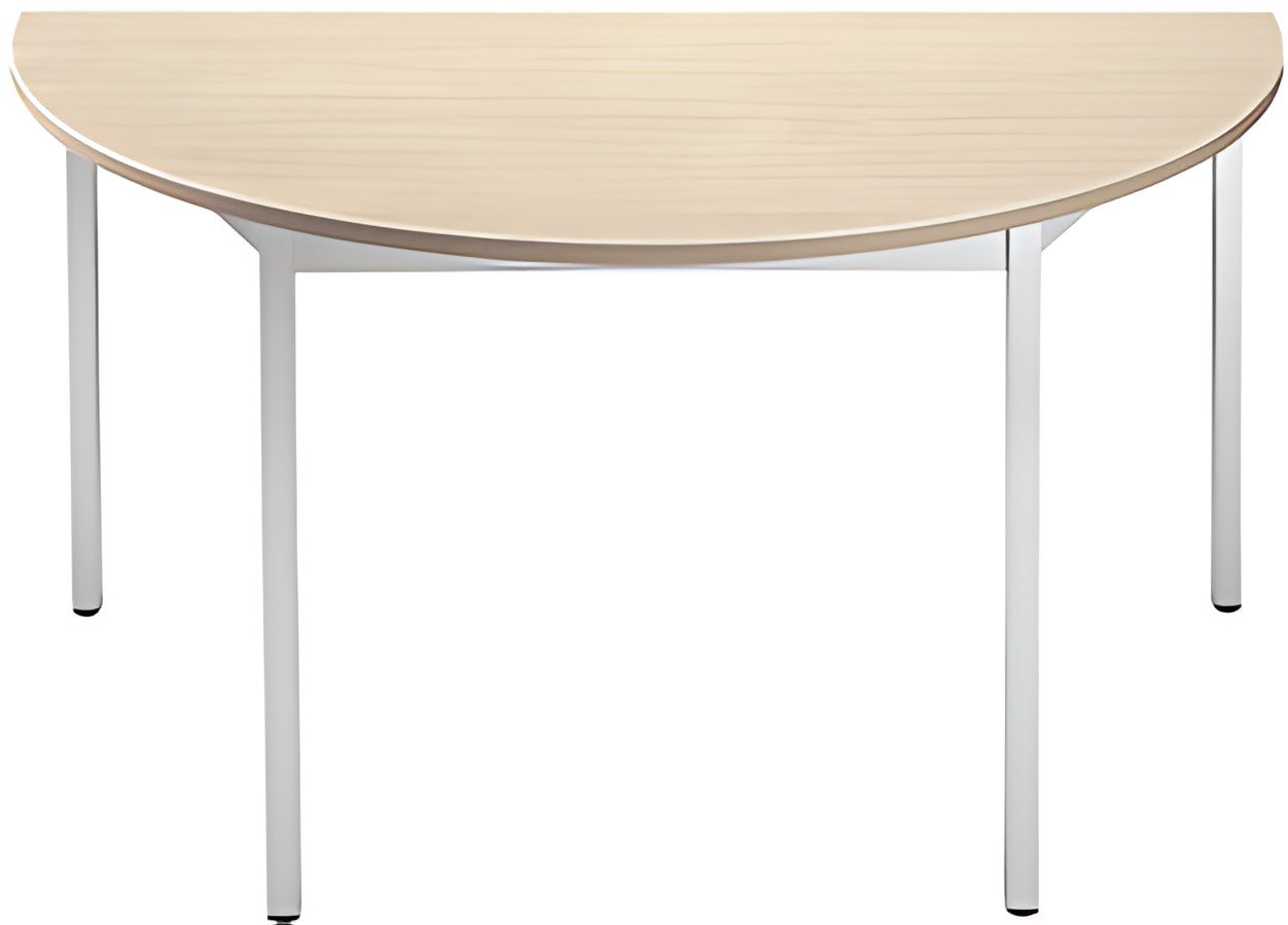 SODEMATUB Table de réunion 120DREA, demi-rond, érable/alu