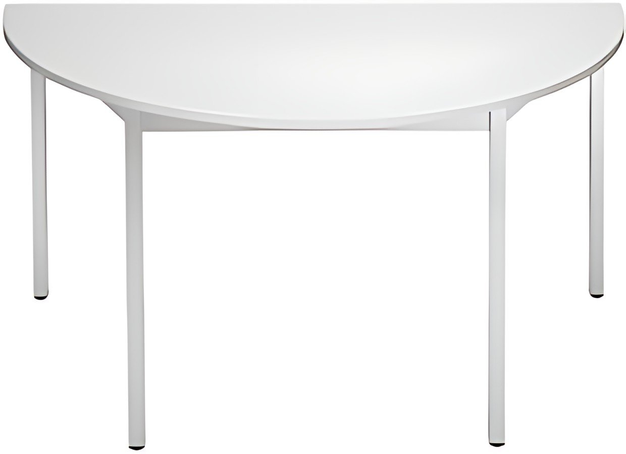 SODEMATUB Table de réunion 120DRGA,demi-rond, gris clair/alu