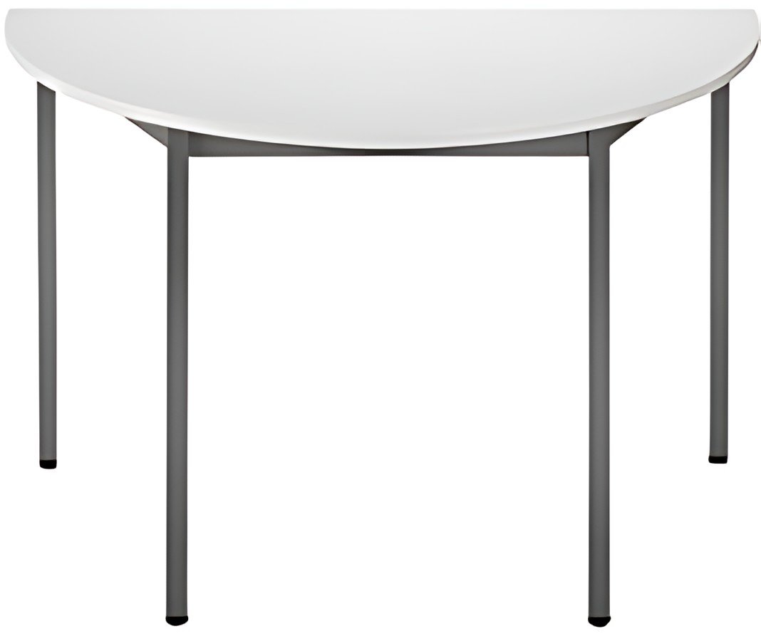 SODEMATUB Table de réunion 120DRGG, demi-ronde, gris / gris