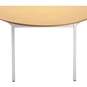 SODEMATUB Table de réunion 120DRHA, demi-rond, hêtre/alu