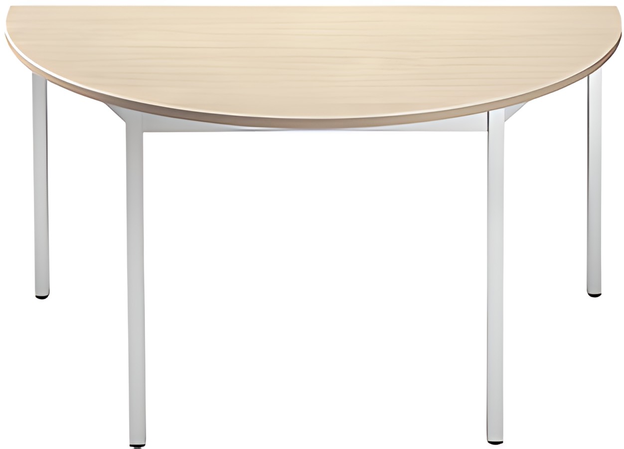 SODEMATUB Table de réunion 140DREA, demi-rond, érable/alu