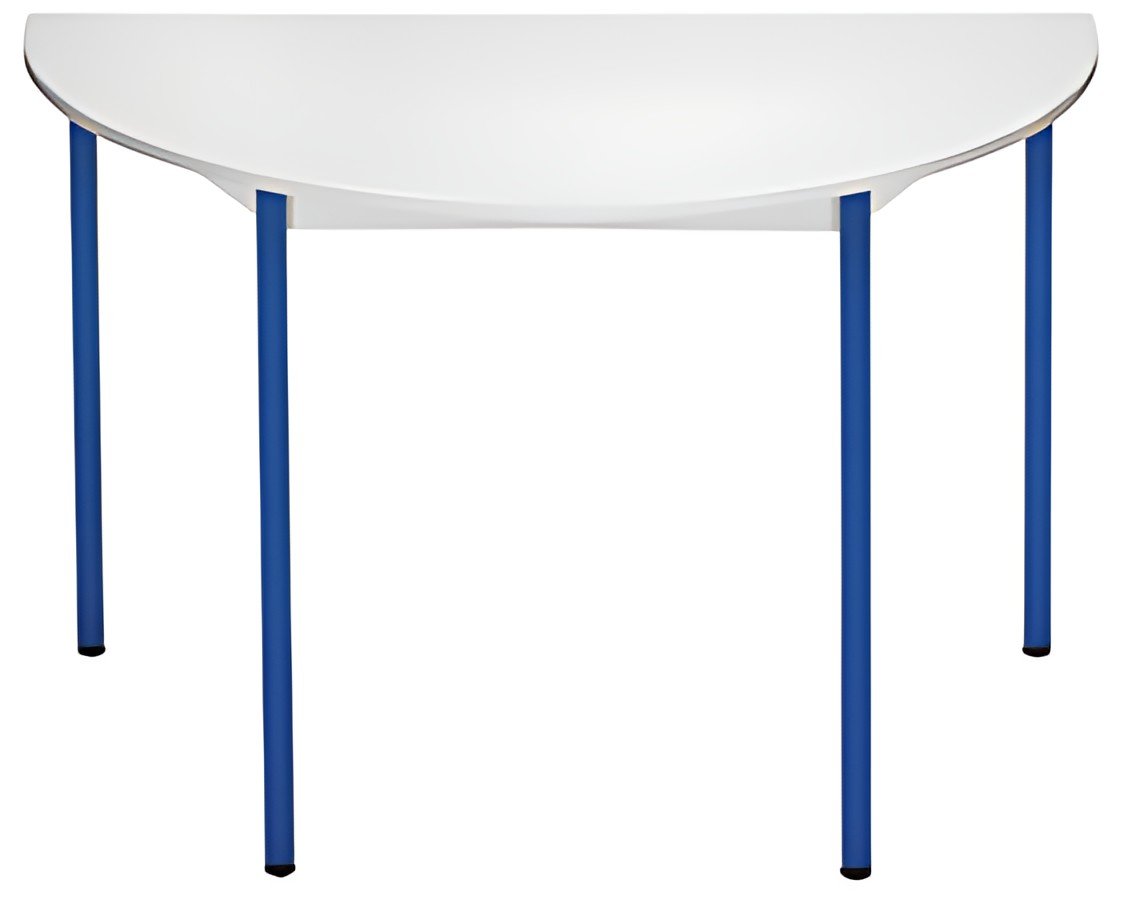 SODEMATUB table de réunion147DRGBL,demi-rond,gris clair/bleu