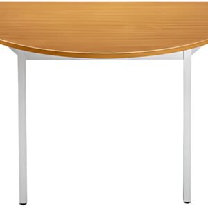 SODEMATUB Table de réunion 147DRMA, demi-rond, merisier/alu