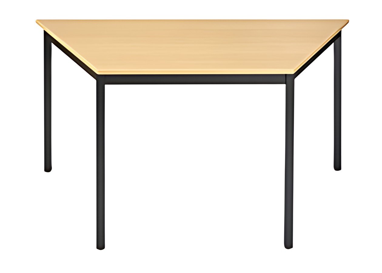 SODEMATUB Table de réunion 147THN, trapézoidale, hêtre/noir