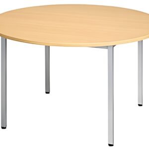 SODEMATUB Table universelle 80ROHA, rond, 800 mm, hêtre/alu