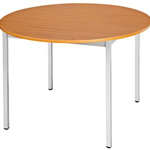 SODEMATUB Table universelle 80ROMA, rond, 800mm,merisier/alu