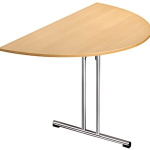 SODEMATUB Table pliante Chromeline1, demi-rond, hêtre,