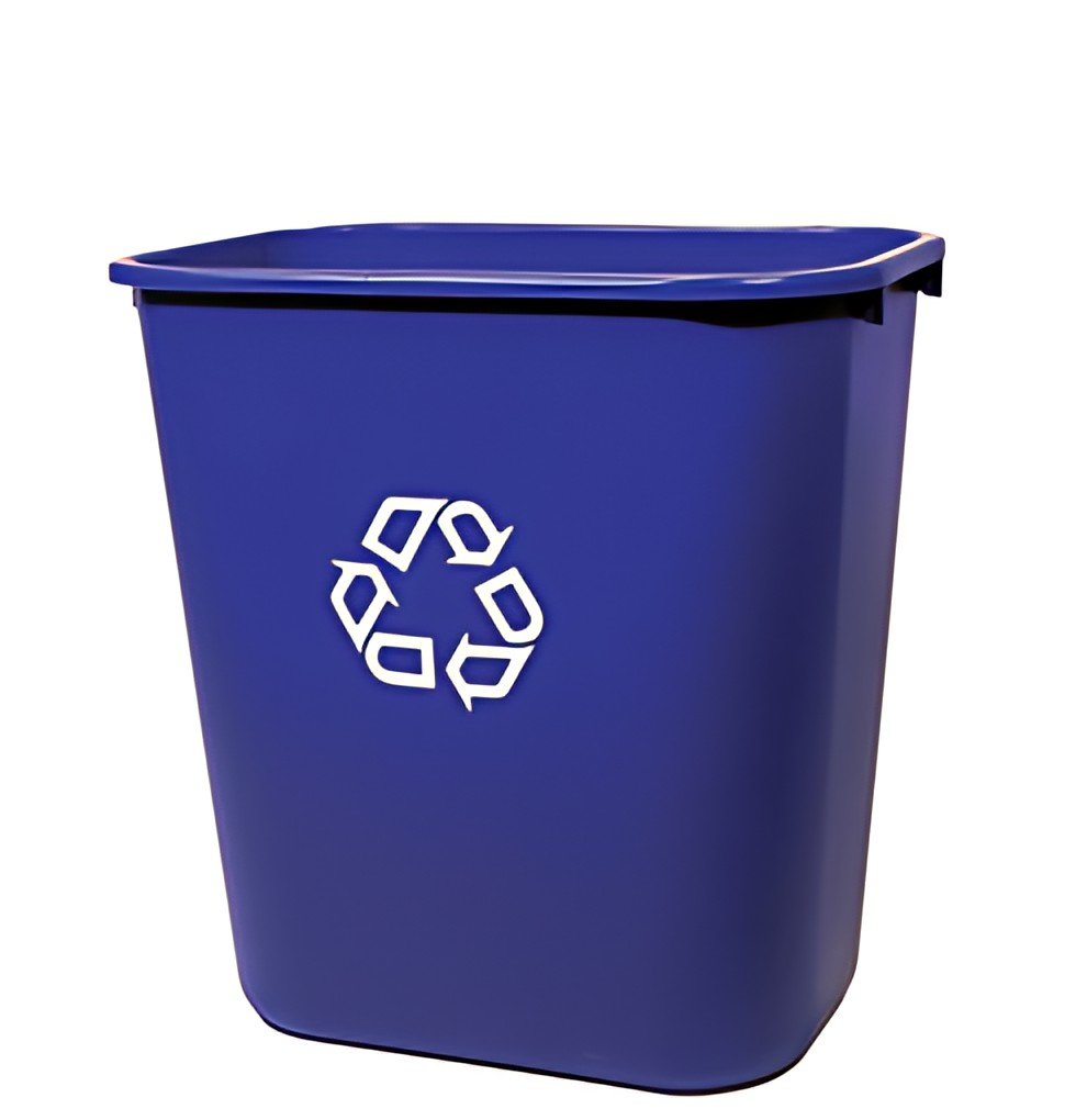 Rubbermaid Corbeille à papier, 39 litres, PE, bleu