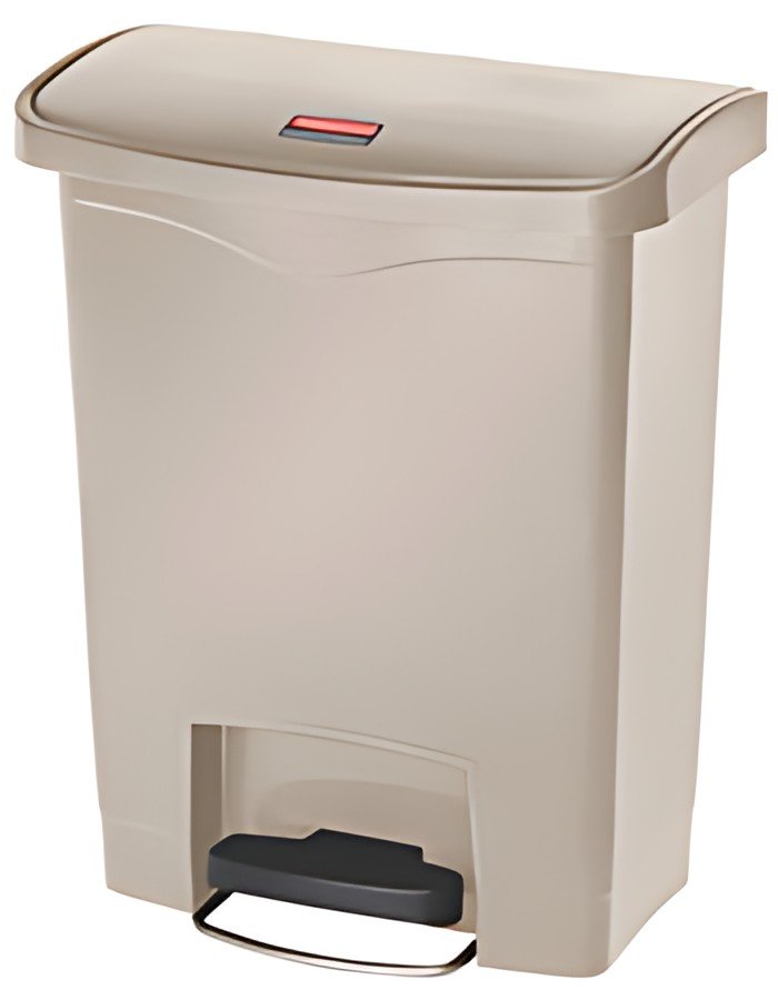 Rubbermaid Collecteur à pédale Slim Jim, 30 litres, beige