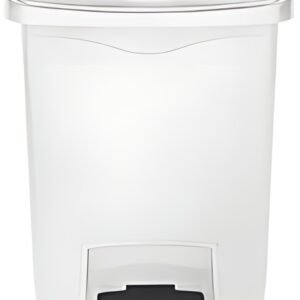 Rubbermaid Collecteur à pédale Slim Jim, 30 litres, blanc