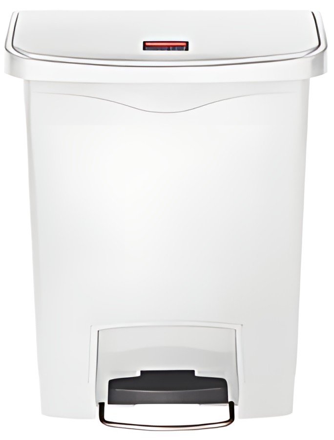 Rubbermaid Collecteur à pédale Slim Jim, 30 litres, blanc