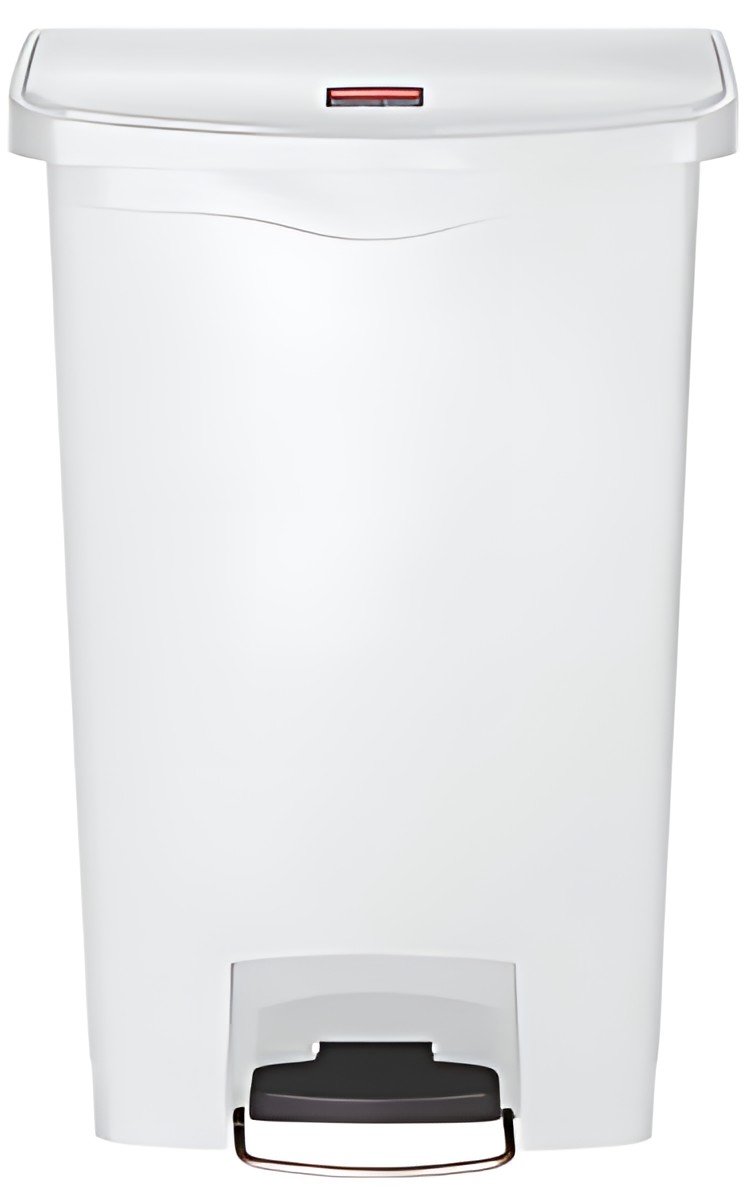 Rubbermaid Collecteur à pédale Slim Jim, 50 litres, blanc