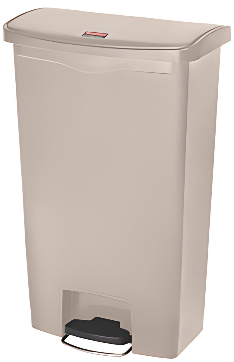 Rubbermaid Collecteur à pédale Slim Jim, 68 litres, beige