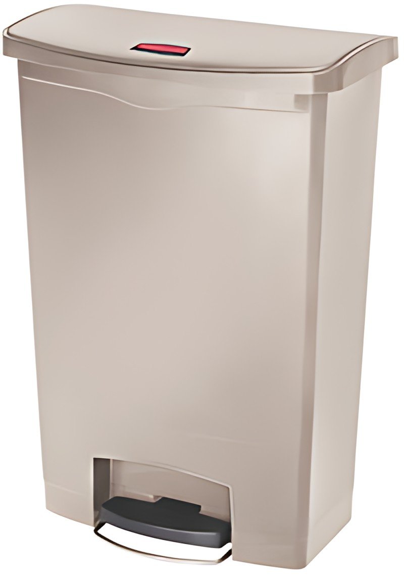 Rubbermaid Collecteur à pédale Slim Jim, 90 litres, beige