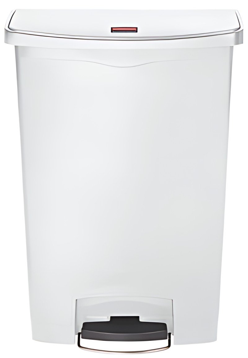 Rubbermaid Collecteur à pédale Slim Jim, 90 litres, blanc