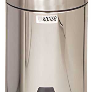 Rubbermaid Poubelle à pédale, ronde, 5,6 litres, argent