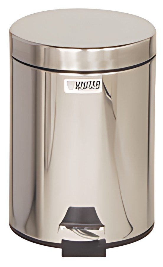 Rubbermaid Poubelle à pédale, ronde, 5,6 litres, argent